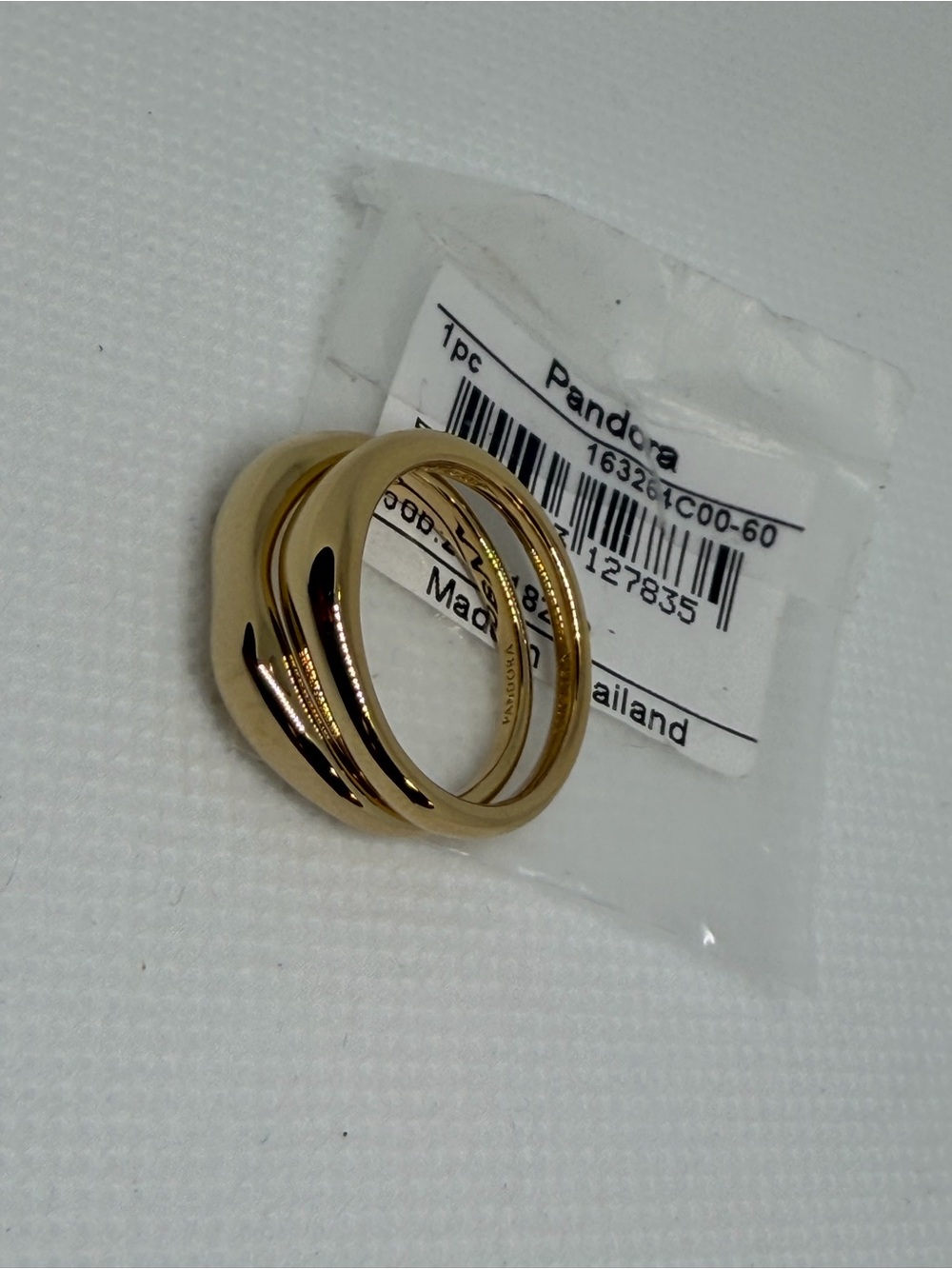 Pandora Organically Shaped Stacking Rings 163264C00-60 Ring Size: 9.5